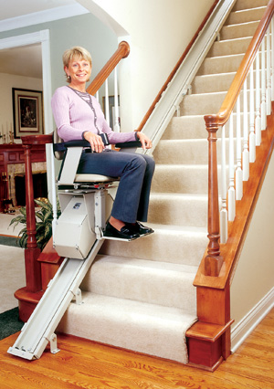 Brunos SRE-1550 Electra-Ride II Straight Rail Stairlift in San Francisco Bay