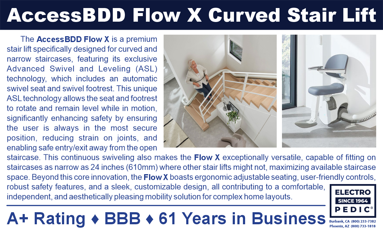 price San Francisco curved flow x by accessbdd stair lift